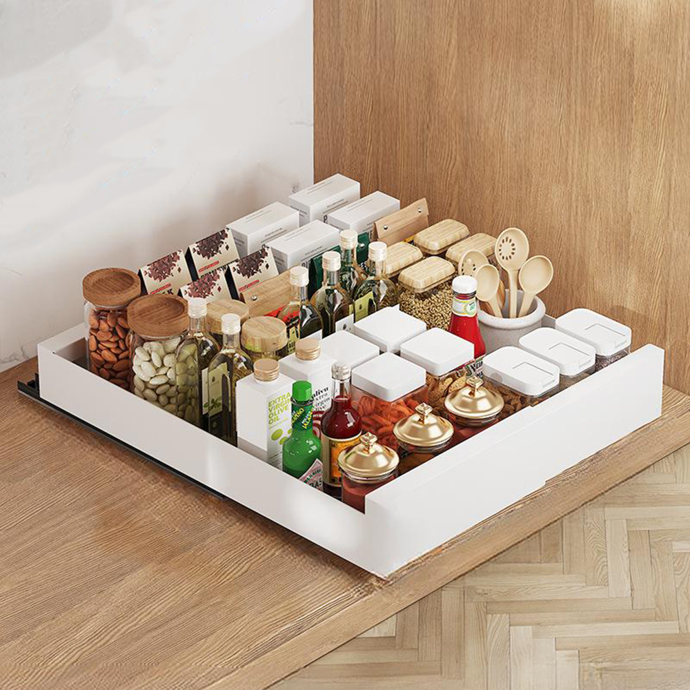 확장형 주방 슬라이딩 선반 소형 싱크대 하부장 정리 양념통 선반