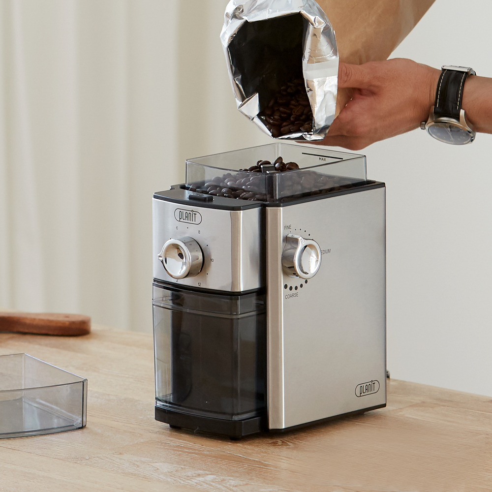 플랜잇 대용량 전동 커피 그라인더 원두 분쇄기 스파크 PGR-101S