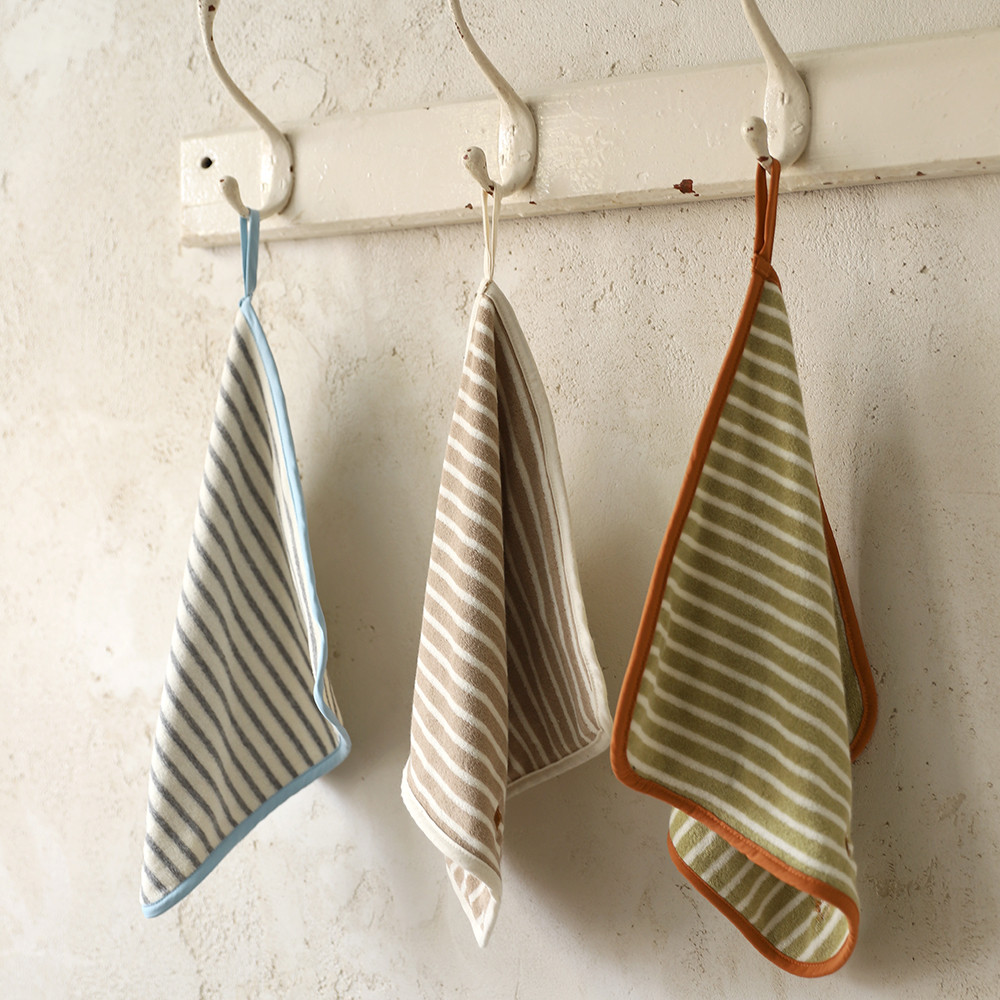 올포홈 어린이집수건 고리 손수건 유치원 준비물 이름자수 그레이 스트라이프 5장세트