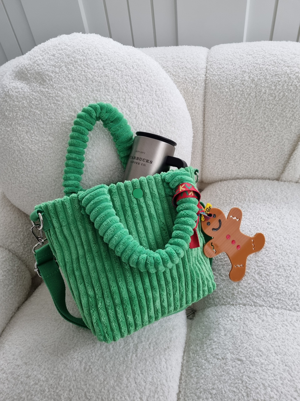 무배 볼트 골덴 에코백 미니토트 귀여운 겨울 퍼 가방 코듀로이