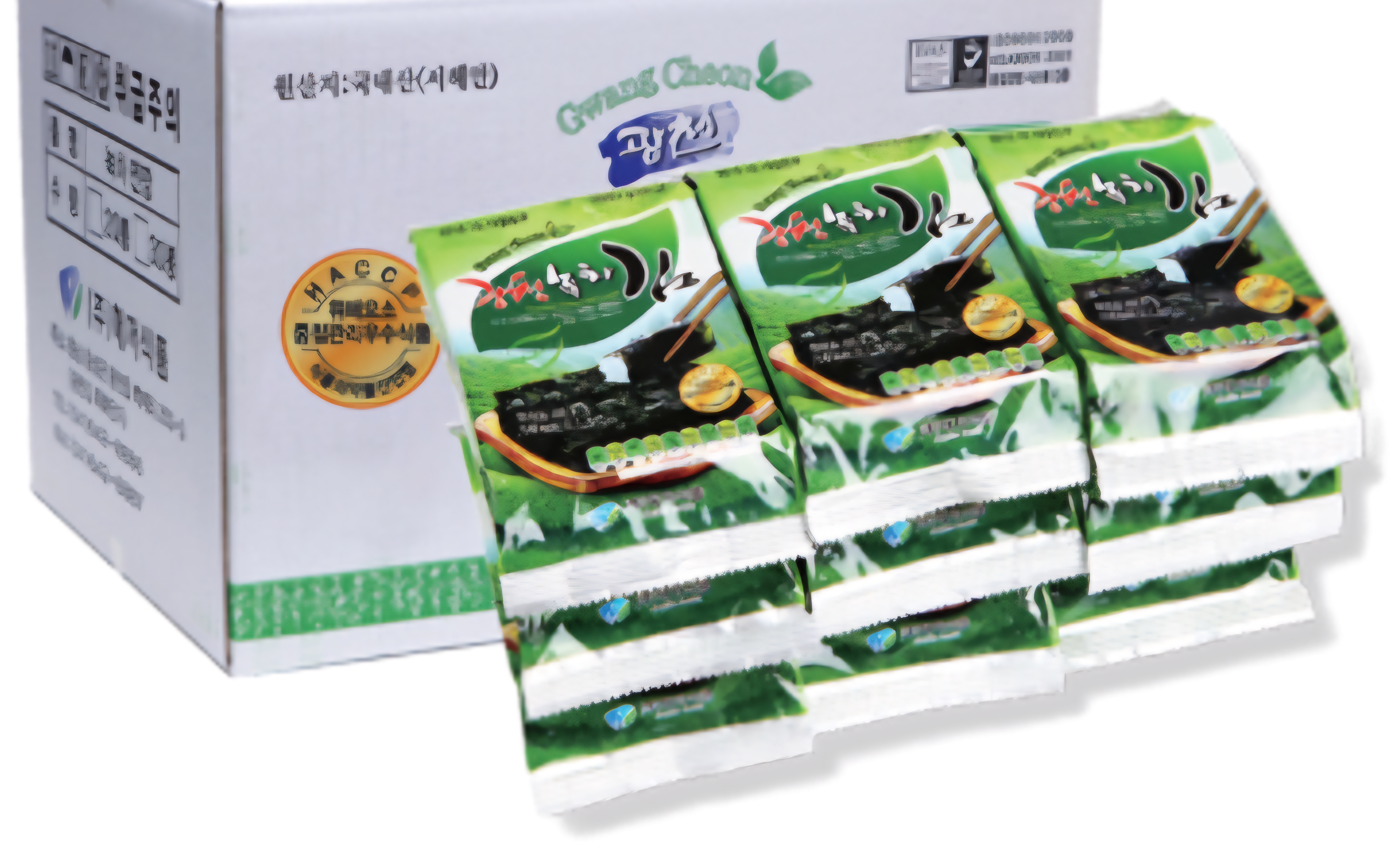 광천해저김 광천녹차김 4g 90개 1박스 파래 재래 올리브 가정용 식당식자 도매가 - 메인 이미지