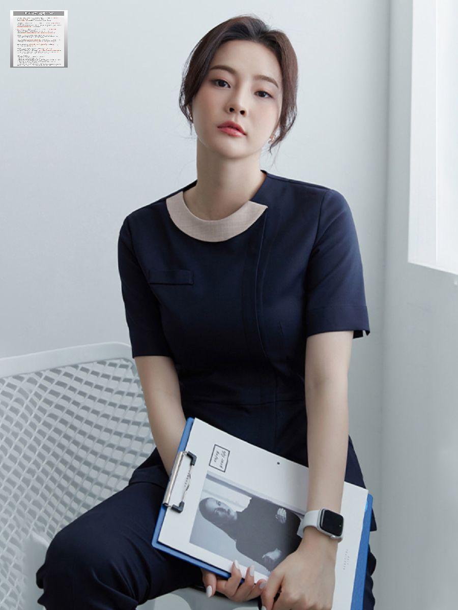 유니폼 옷 간호사 반팔 병원 피부관리사 - 상세 이미지 3