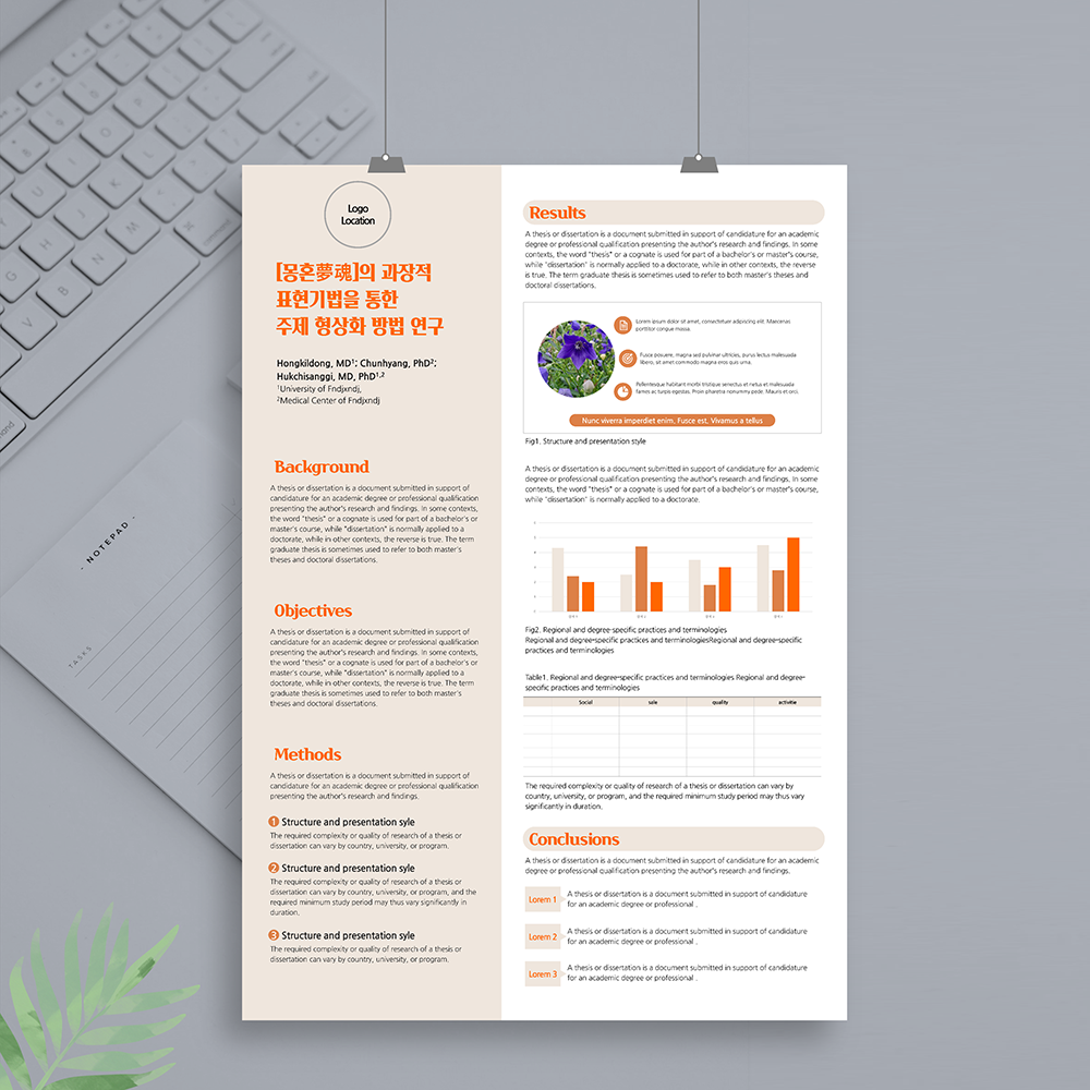 968 (A0 841 X 1189mm ) 학회 포스터 PPT 템플릿 학술제 포스터 졸업논문 - 메인 이미지