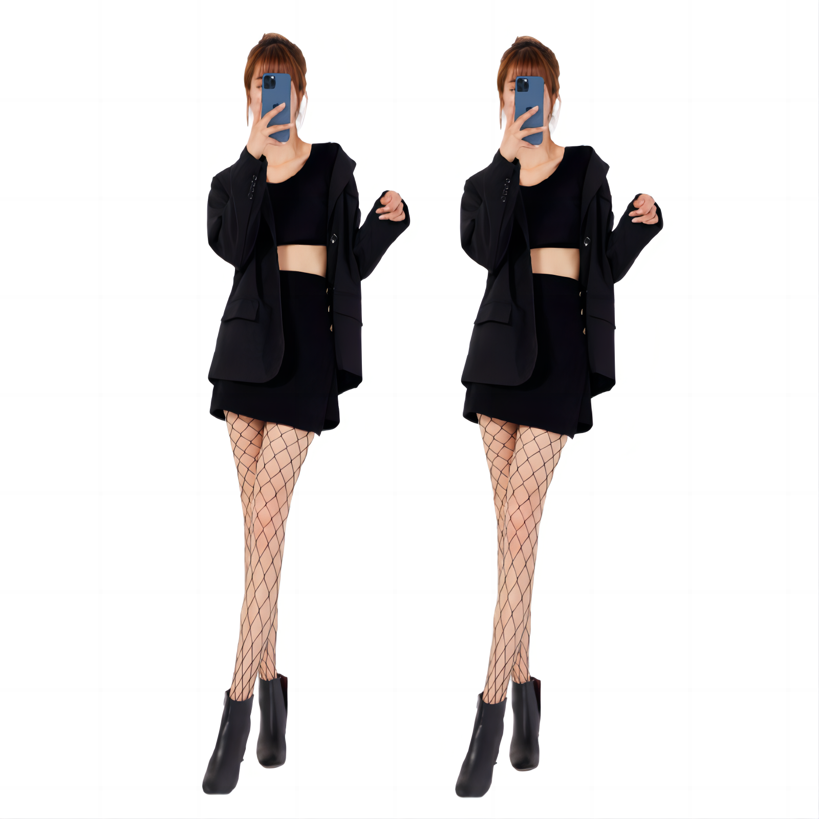 로제티카 제이큐 다리가 얇아 보이는 그물 망사 큐빅 팬티 스타킹 5종 - 상세 이미지 4