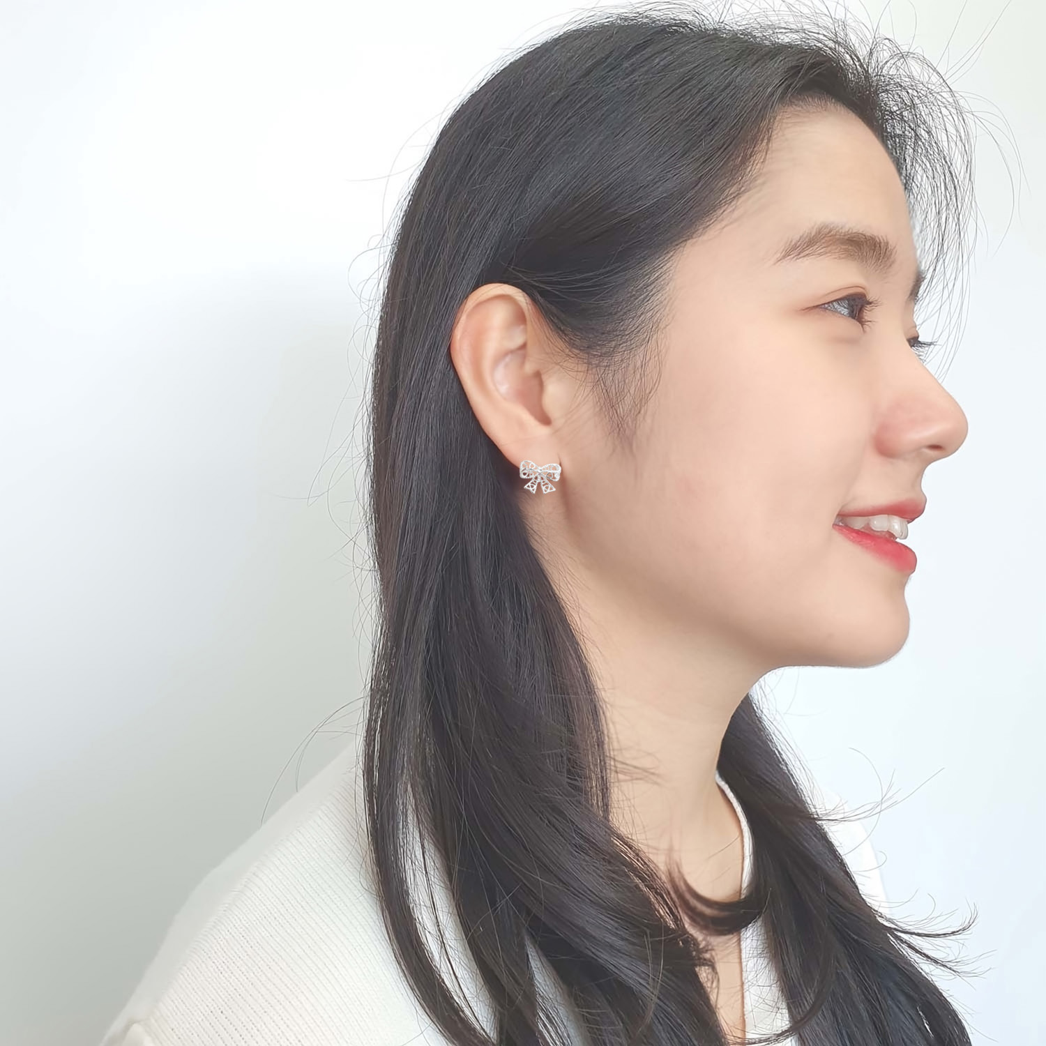 야랑쥬얼리 925실버 리본 Heart 귀걸이 이미지 6