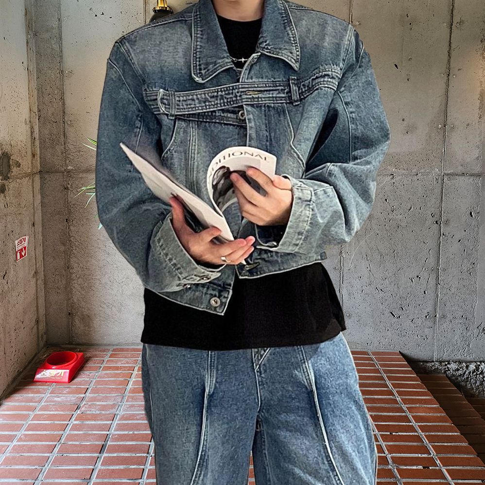 남성청자켓 남자크롭자켓 - 상품 이미지