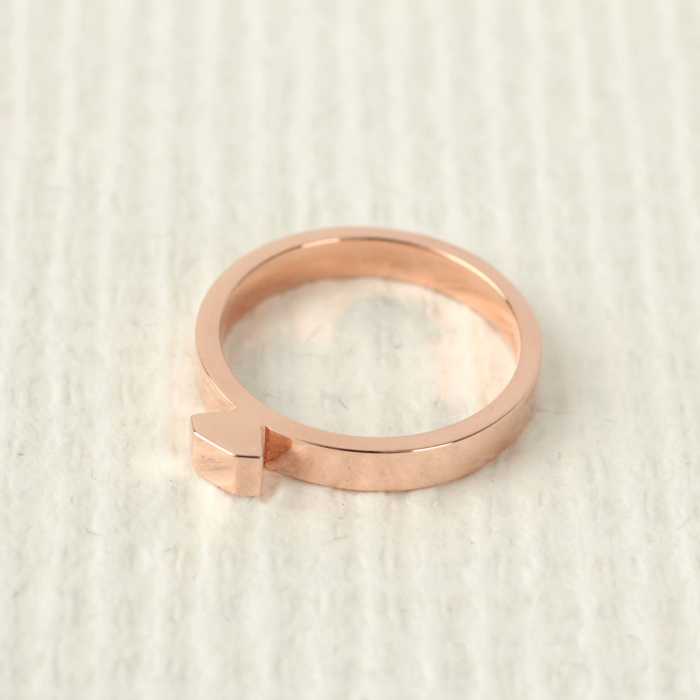 심플 다이아몬드 모양 프로포즈 링 14K 18K 금 이미지 7