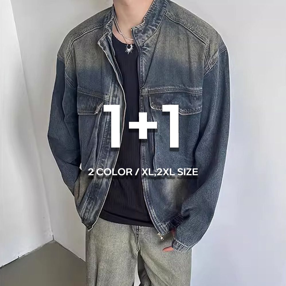 1+1 남자청자켓 남성크롭자켓 - 상세 이미지 3