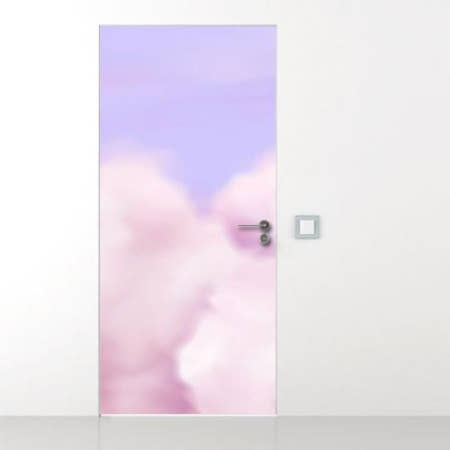 [꾸밈] fa124-몽글몽글핑크구름_현관문시트지