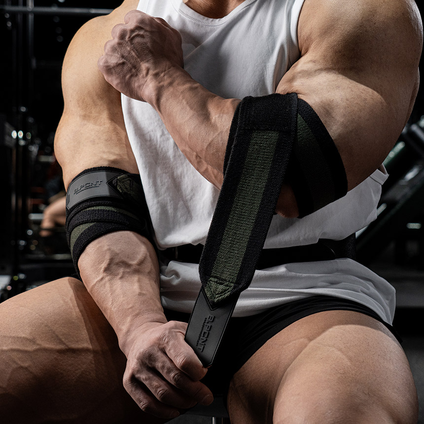 바디퍼센트 헬스 팔꿈치보호대 엘보우랩 스트랩 엘보 팔 밴드 슬리브 아대 한쌍 이미지 3