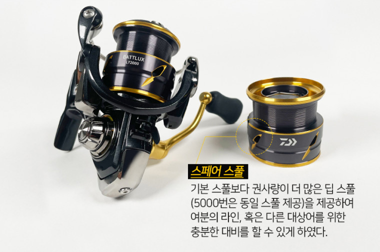 다이와 24년 신형 배틀럭스 LT 스피닝릴 2000 바다 민물 루어 찌낚시 릴 한국 다이와 - 상세 이미지 3