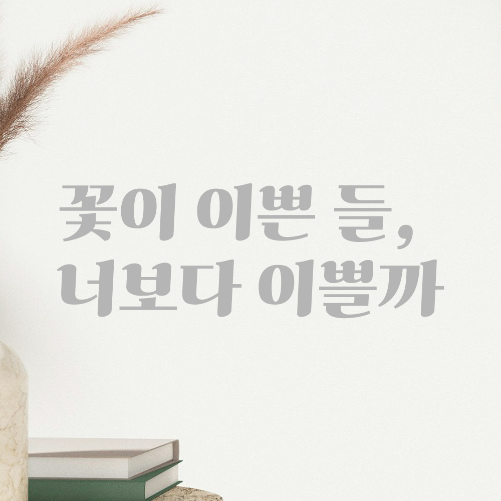 인테리어 포인트 그래픽 레트로 감성 레터링 스티커 꽃이 이쁜 들 너보다 이쁠까 LG-048S 검정 - 상세 이미지 3