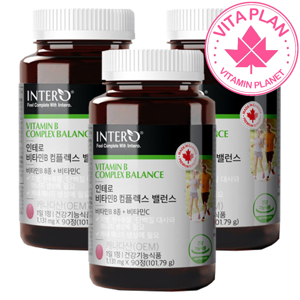 피리독신염산염 비타민B군 8종 BC 리보플라빈 코발라민 수용성 비타민B6912 100 90정, 3개 제품 이미지