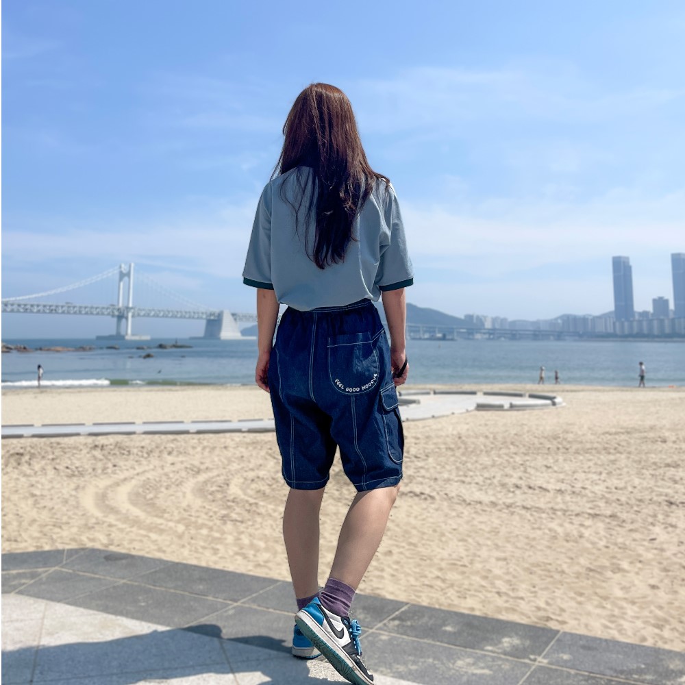 필굿뭅 - 필굿진 short 클라이밍 반바지 청바지 볼더링팬츠 - 상세 이미지 2