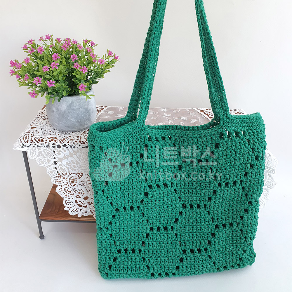마크라메 허니 하이브 에코백 DIY 패키지/체이니 코튼 가방뜨기 - 메인 이미지