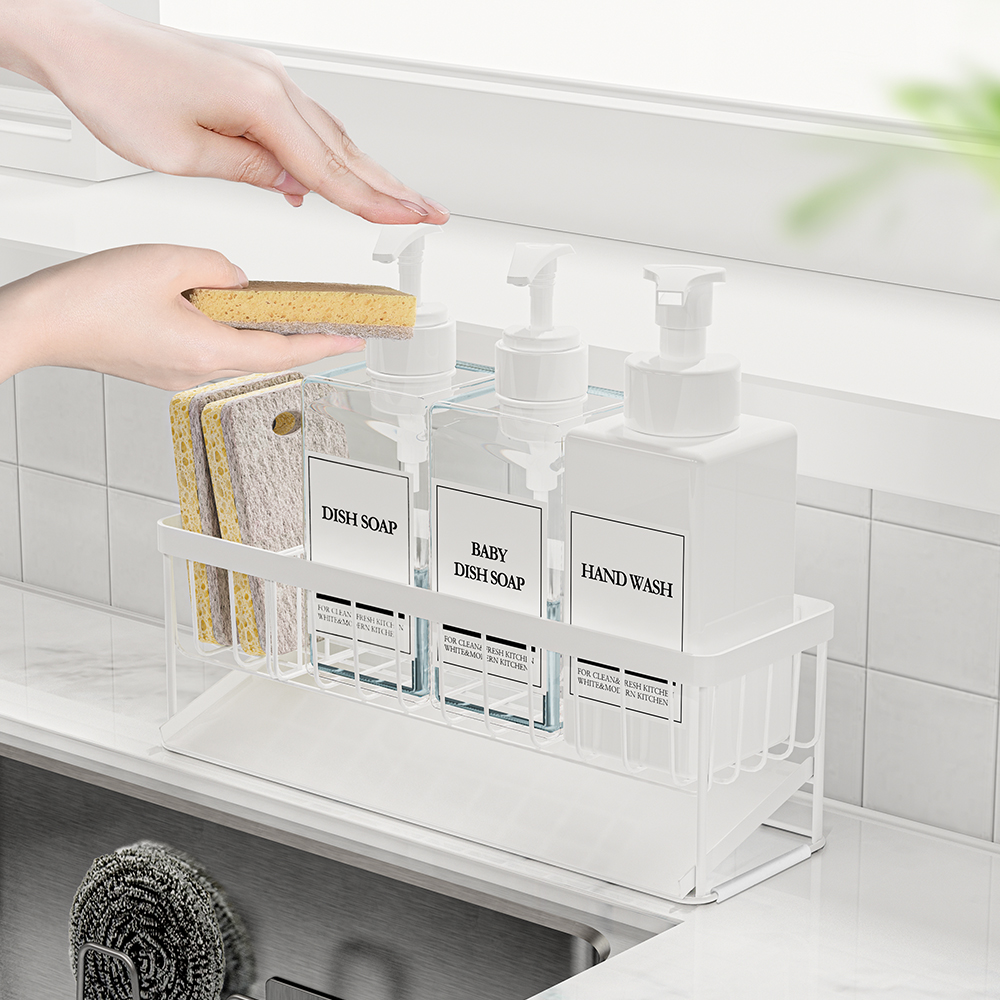 올스텐 수세미거치대 주방세제거치대 정리대 행주걸이 고무장갑걸이 화이트 30cm - 상세 이미지 3