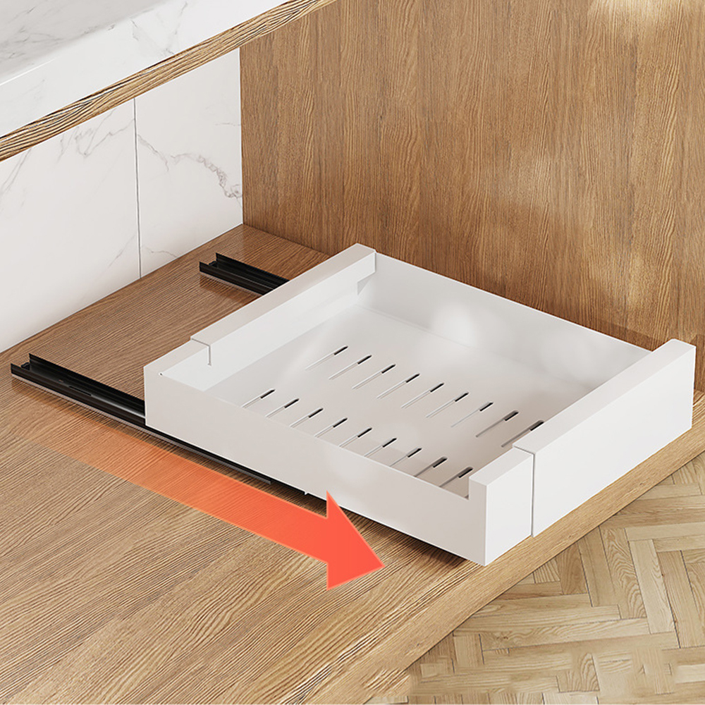 확장형 주방 슬라이딩 선반 소형 싱크대 하부장 정리 양념통 선반