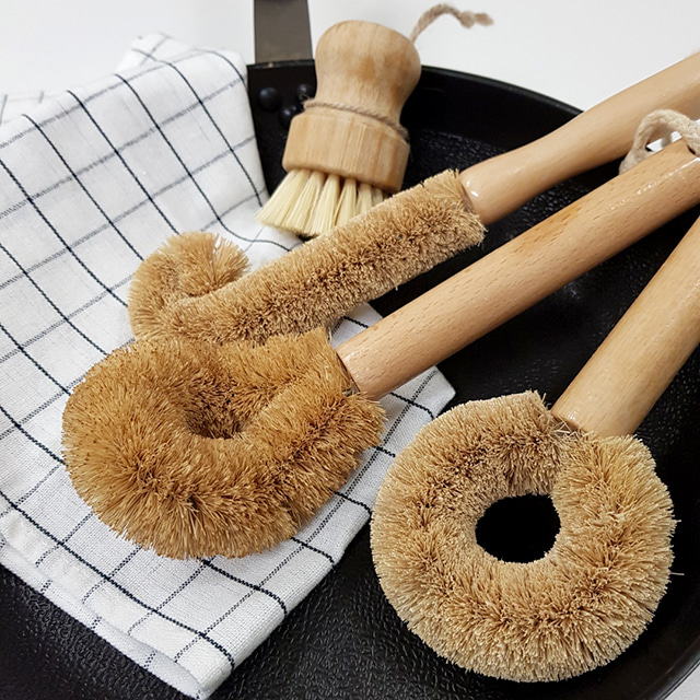 천연 코코넛 브러쉬 주방 야자 청소솔 도넛 욕실솔 변기솔 수세미 - 상세 이미지 2