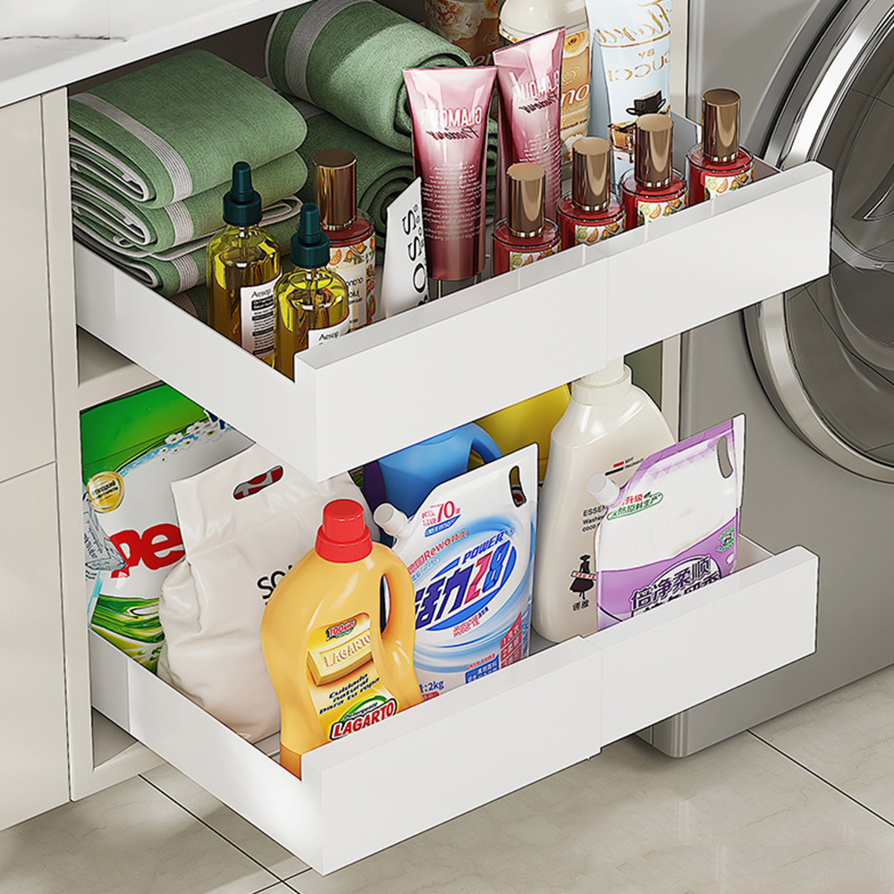 확장형 주방 슬라이딩 선반 소형 싱크대 하부장 정리 양념통 선반