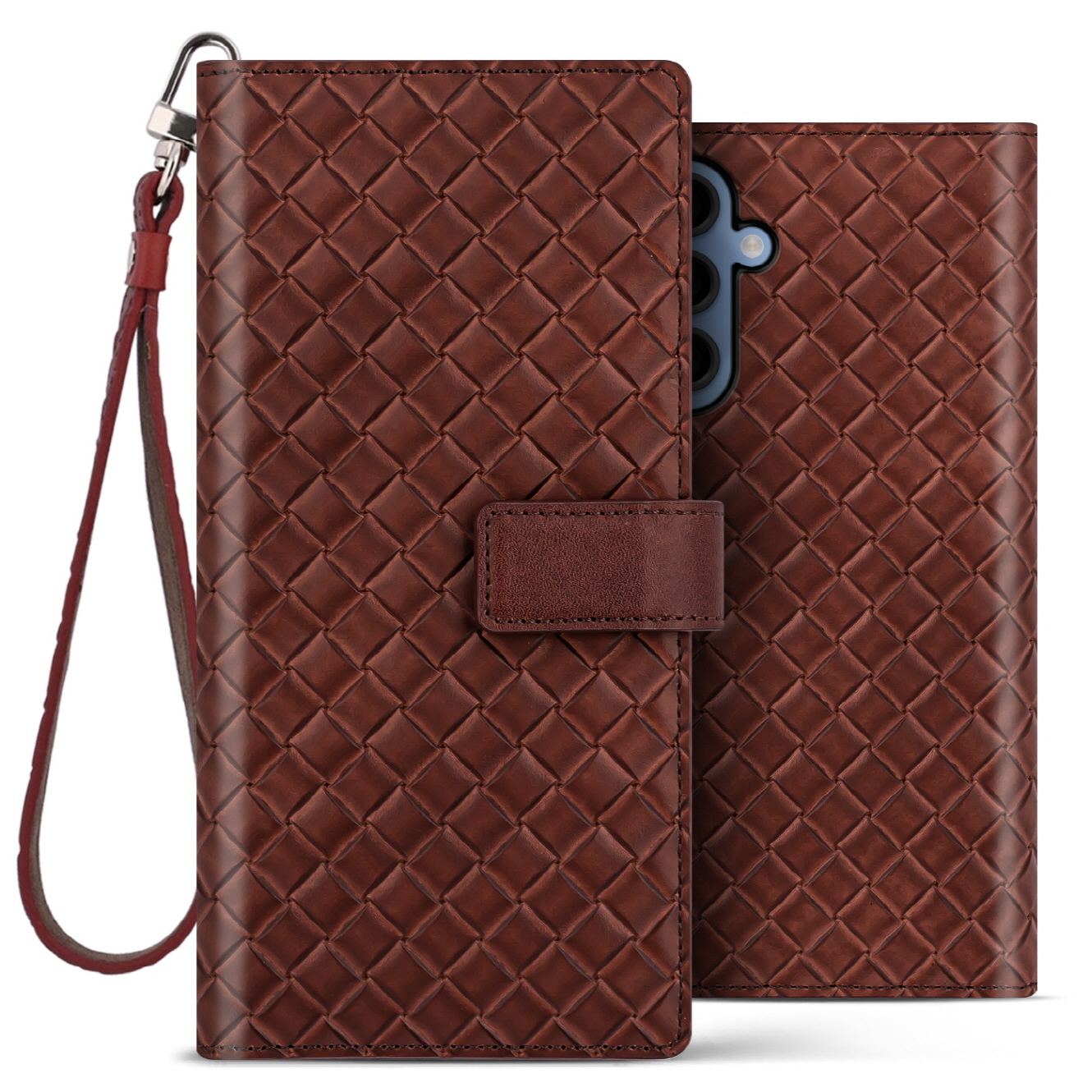 벨라벨루치 갤럭시 와이드7 M15 비첸티노 슬림 지갑형 다이어리 핸드폰 케이스 마호가니레드 - 상세 이미지 3