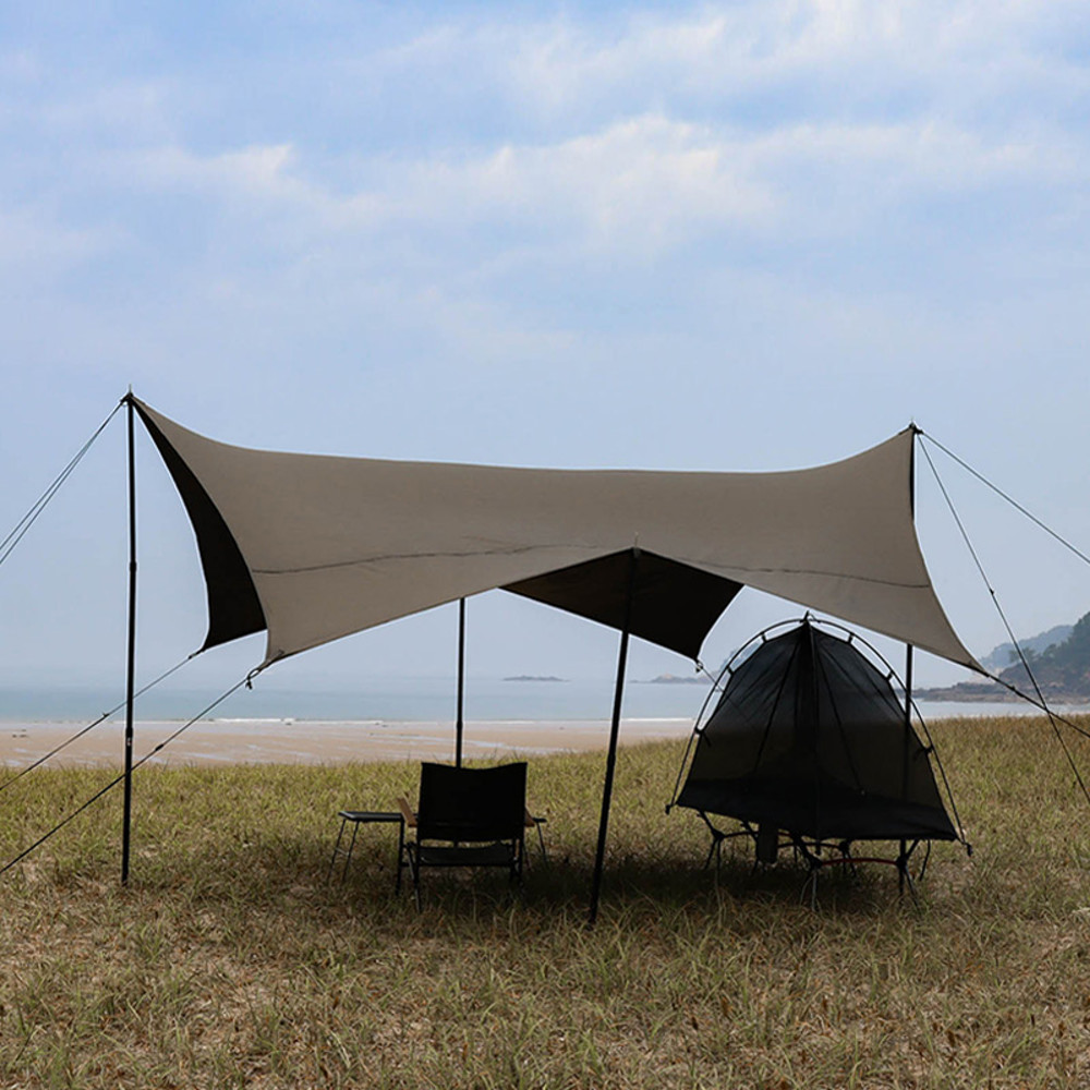 ARBOR 아버아웃도어 와일드 헥사 타프 블랙코팅 캠핑 차박 그늘막