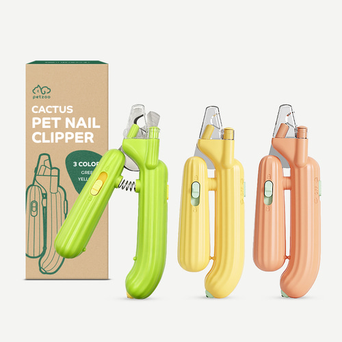 펫쭈 선인장 LED 발톱깎이 강아지 고양이 반려동물 발톱갈이 케어