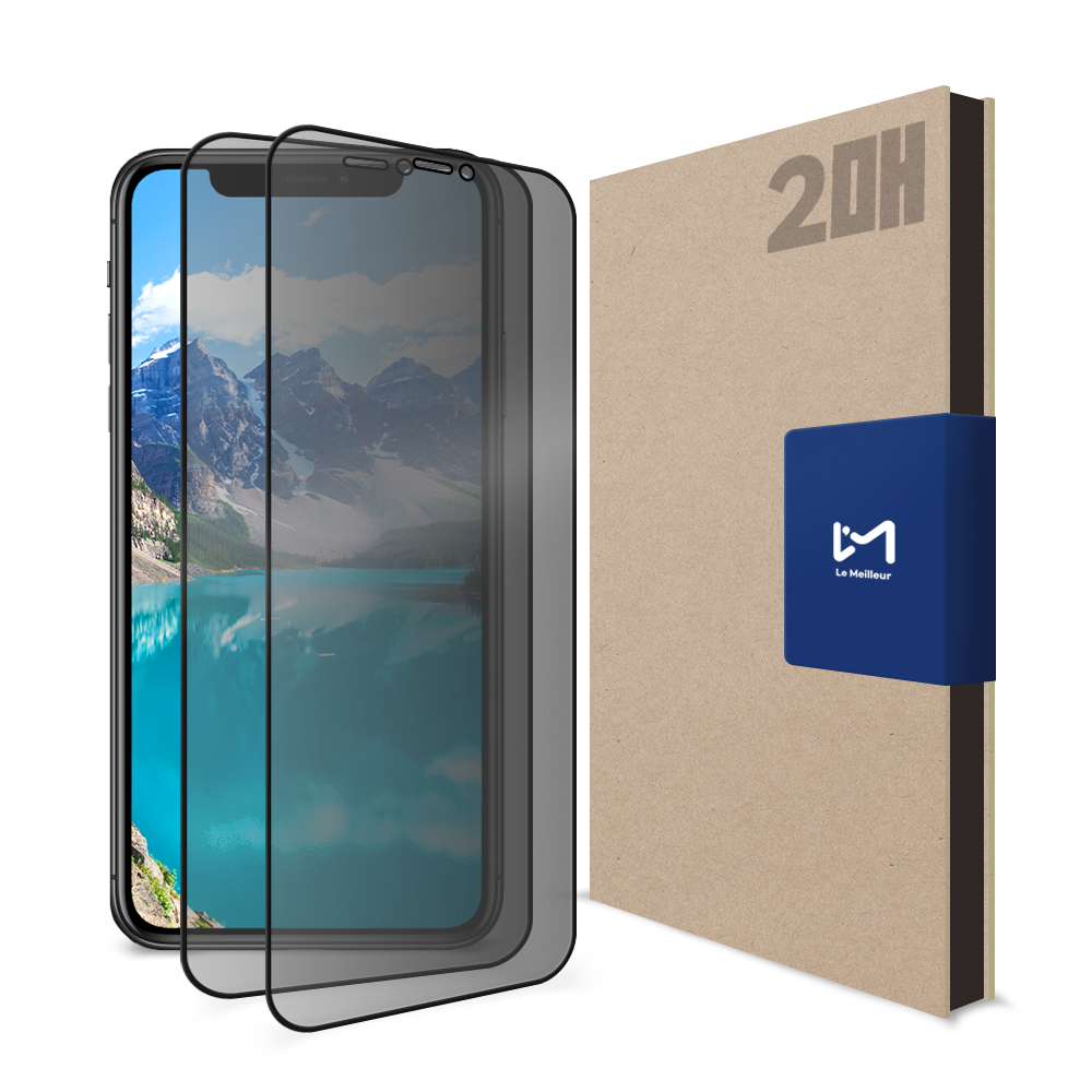 르메이어 사생활 프라이버시 풀커버 보호 액정 강화유리 필름 아이폰11, 2매입