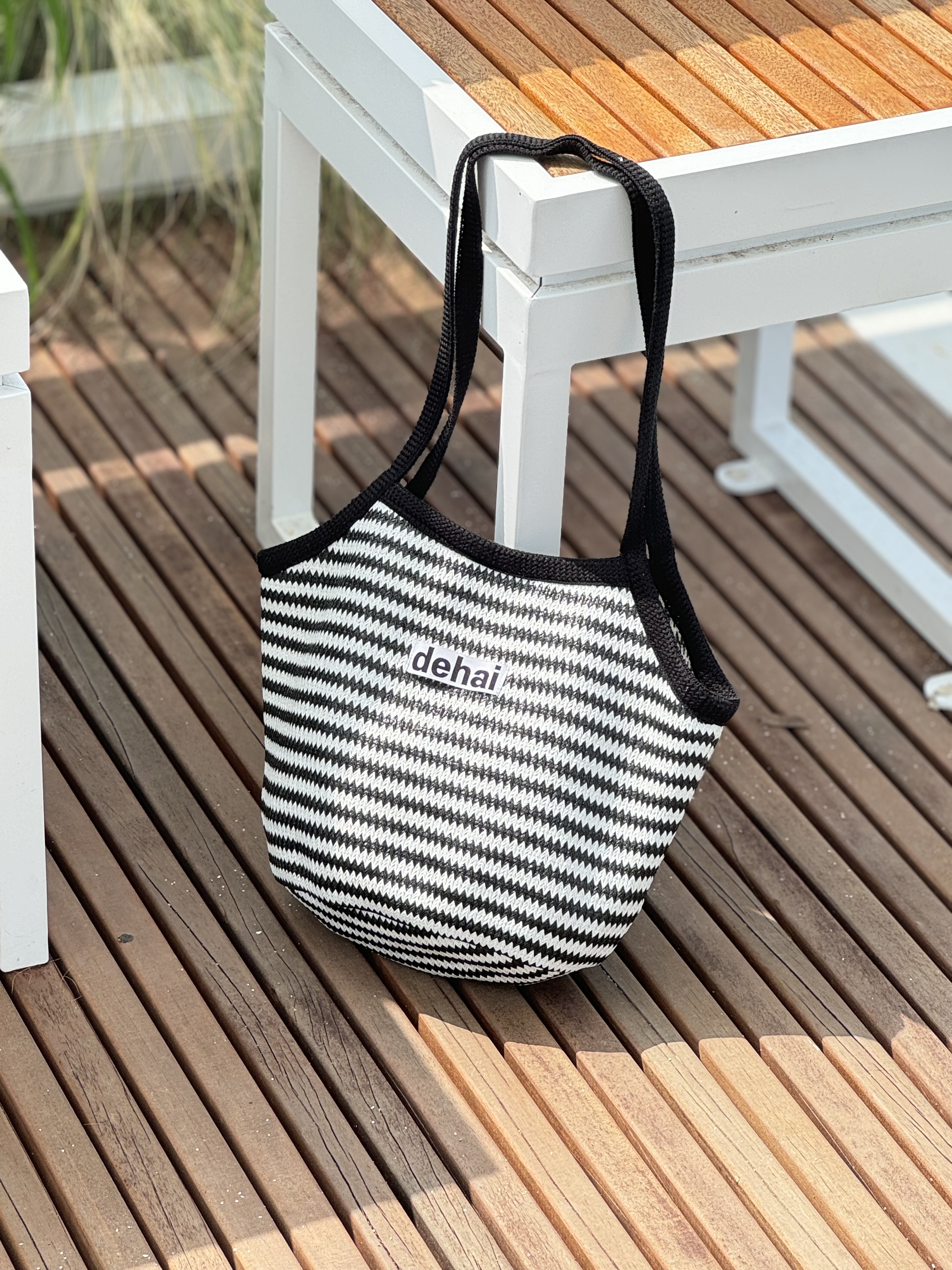 지그재그 휴양지 여행 피크닉 해변 원통백 쇼퍼백 숄더백 라탄백