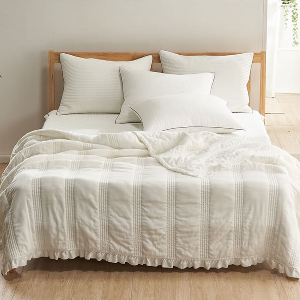 송화침장 프라하 부드러운 리오셀 여름이불 및 스프레드 4가지색상