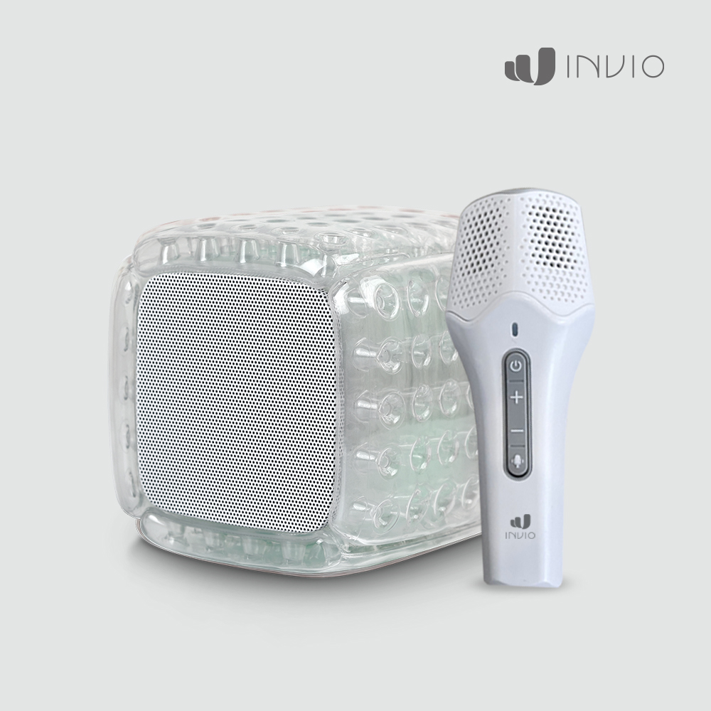 인비오 노래방마이크 무선 블루투스 마이크 AIR MINI 화이트