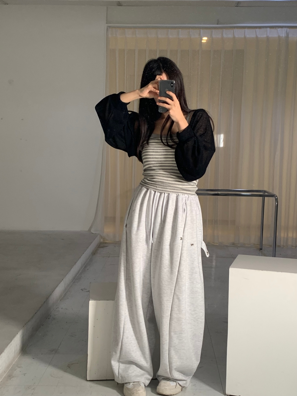 [기모/쭈리2ver]*핏보장* 조거가능/오버 쭈리 사이드 스냅 버튼 절개 밴딩 와이드 팬츠 3colors 상세 이미지 14