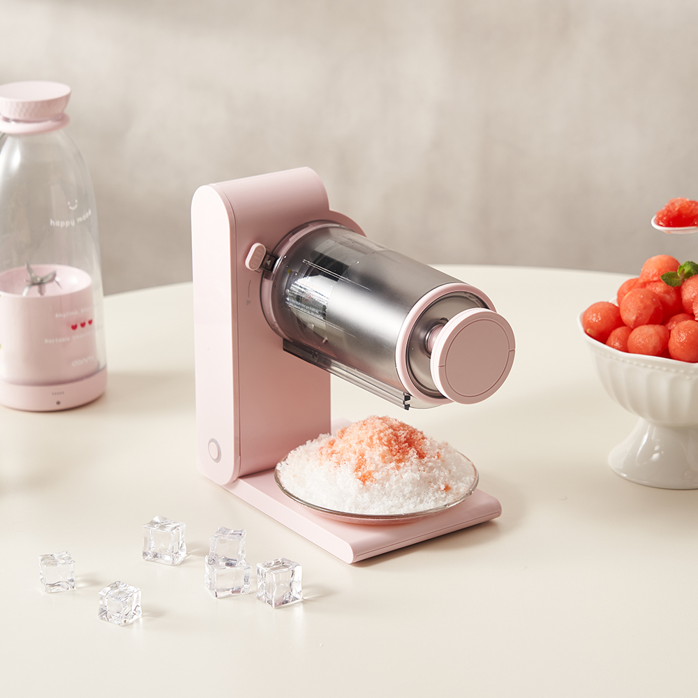 단미 무선 자동 눈꽃빙수기 팥빙수기계 우유빙수 슬러시 제빙기 빙삭기 화이트/핑크/옐로우