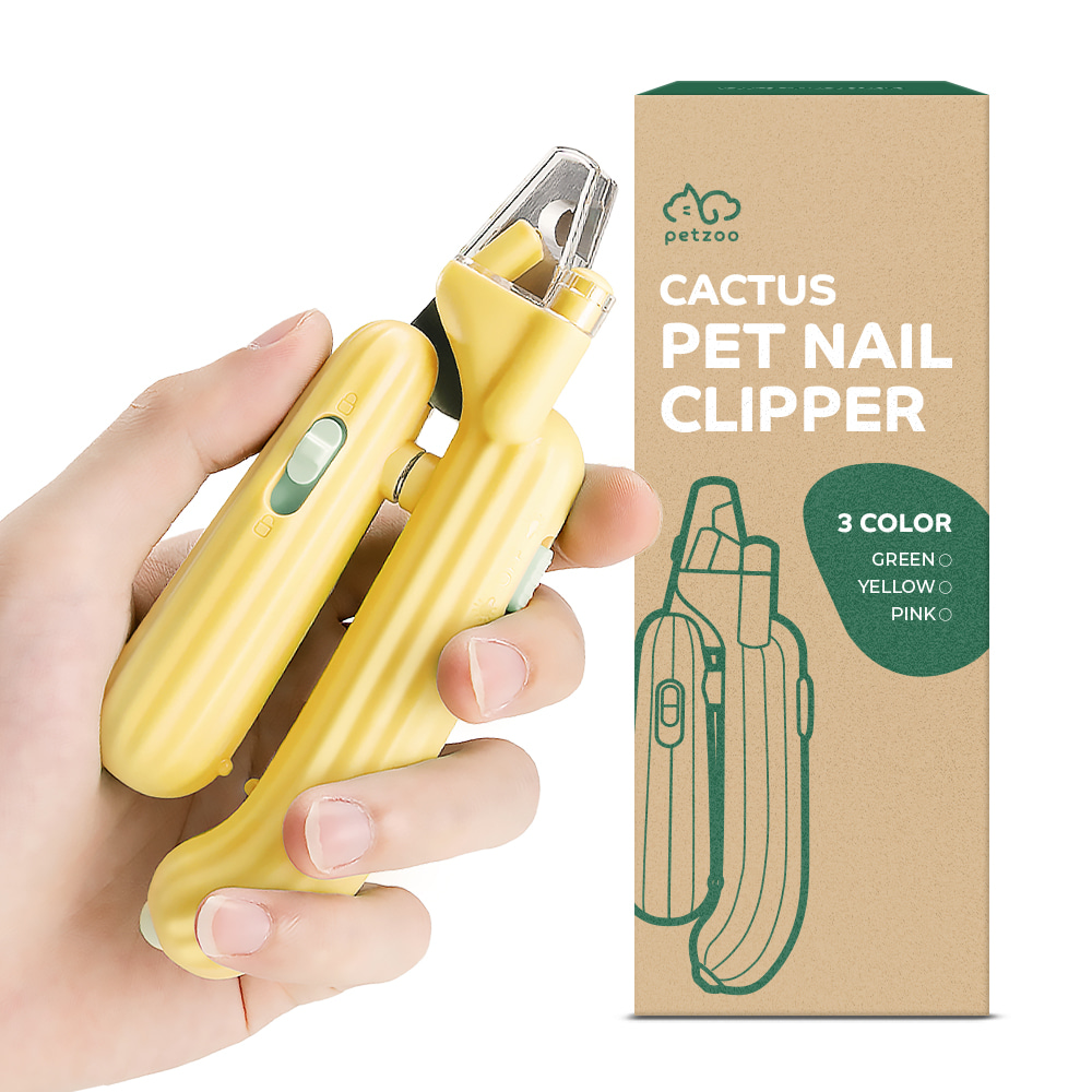 펫쭈 선인장 LED 발톱깎이 강아지 고양이 반려동물 발톱갈이 케어