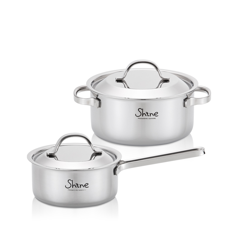 한일스텐레스 통3중 샤인 IH 스텐 냄비 2종 세트 B (16편수+20양수)