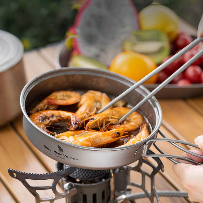 티타늄 코펠 캠핑 팬 백패킹 1인용 냄비 식기