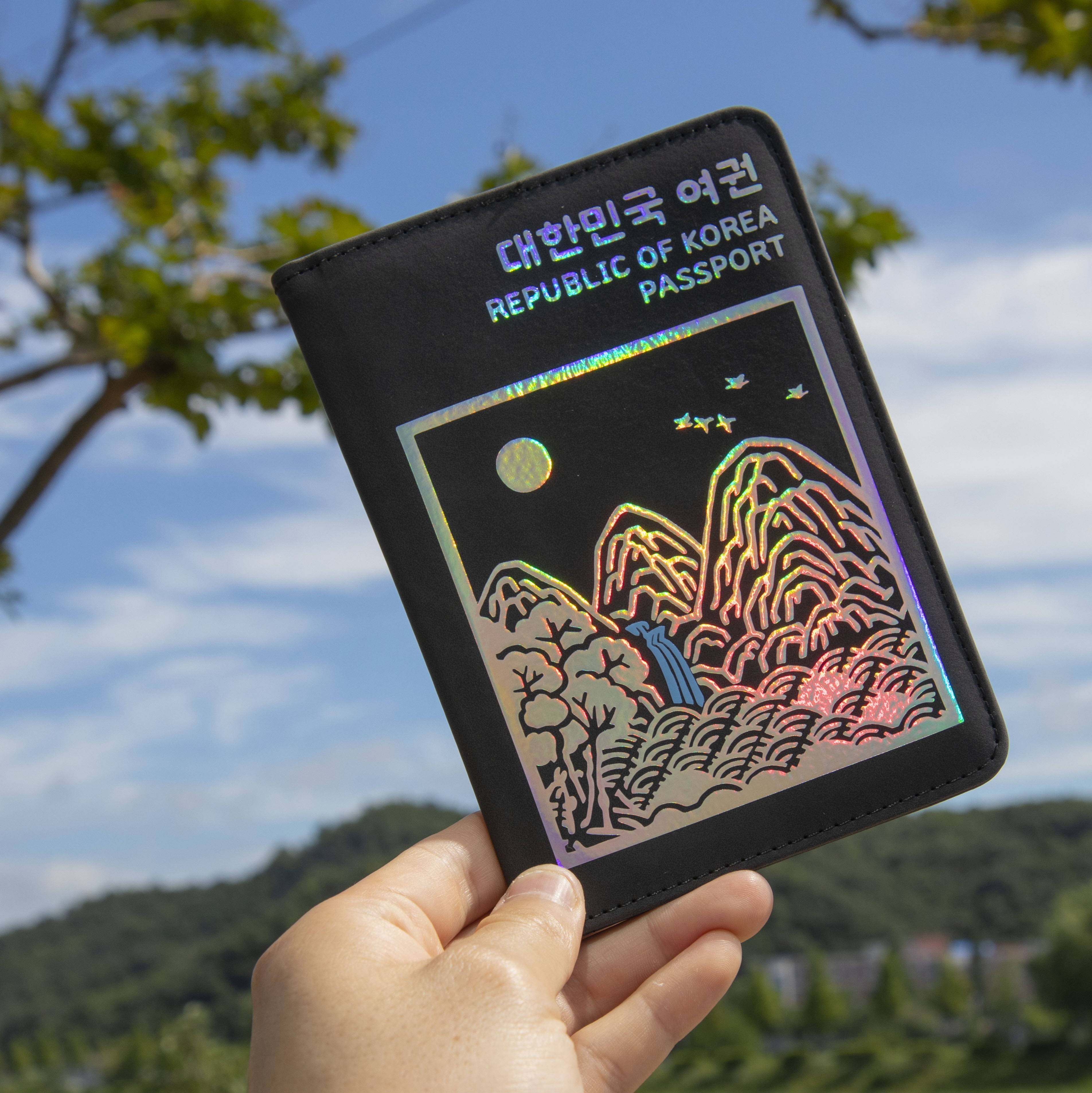 RFID차단 안티스키밍 자개 여권 케이스 가방 전대 티켓 파우치 해외여행 지갑 각인 - 상세 이미지 4