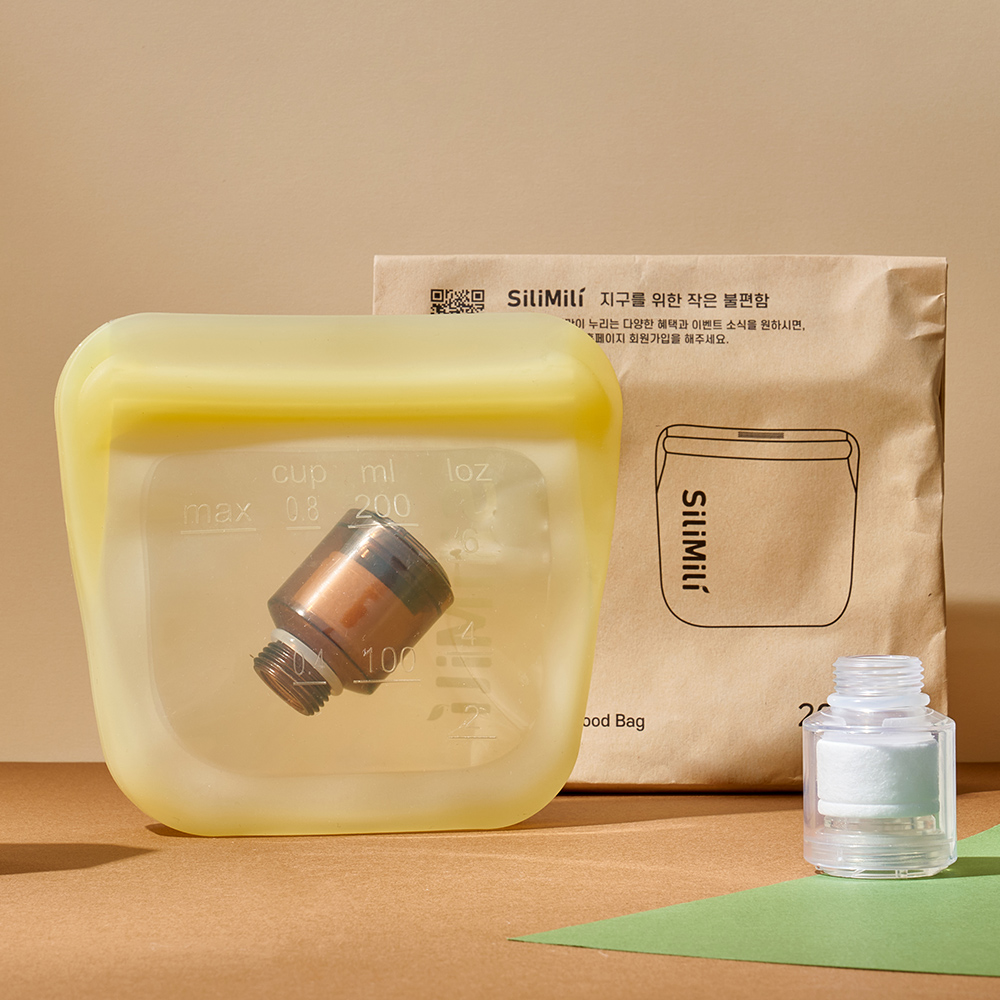 [실리밀리] 스탠딩 리퀴드 에디션 실리콘 지퍼백 200ml (반려동물 간식보관 비누보관 밀폐보관) - 상세 이미지 2