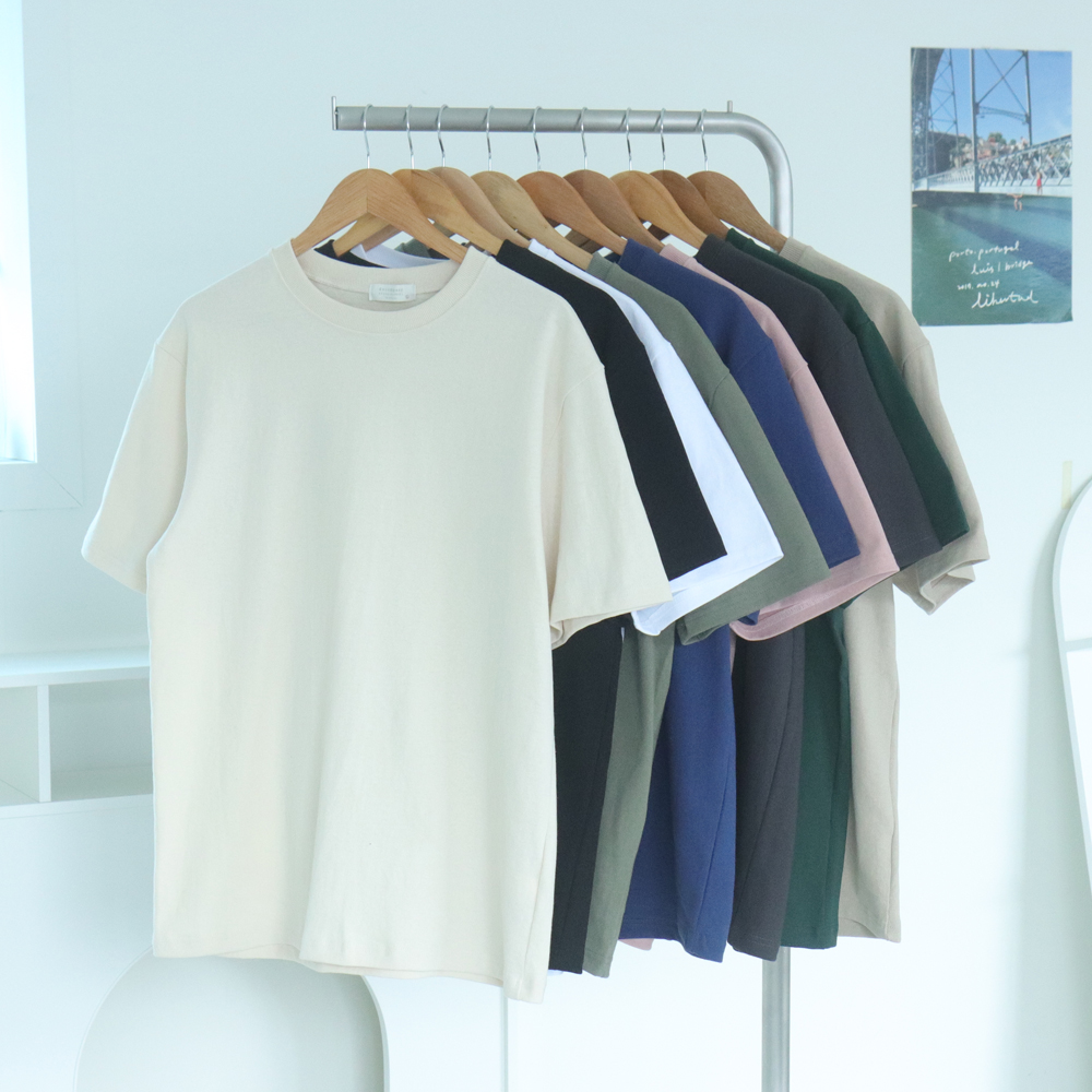 1+1 남자 반팔티 빅사이즈 오버핏 20수 무지 이너 티셔츠