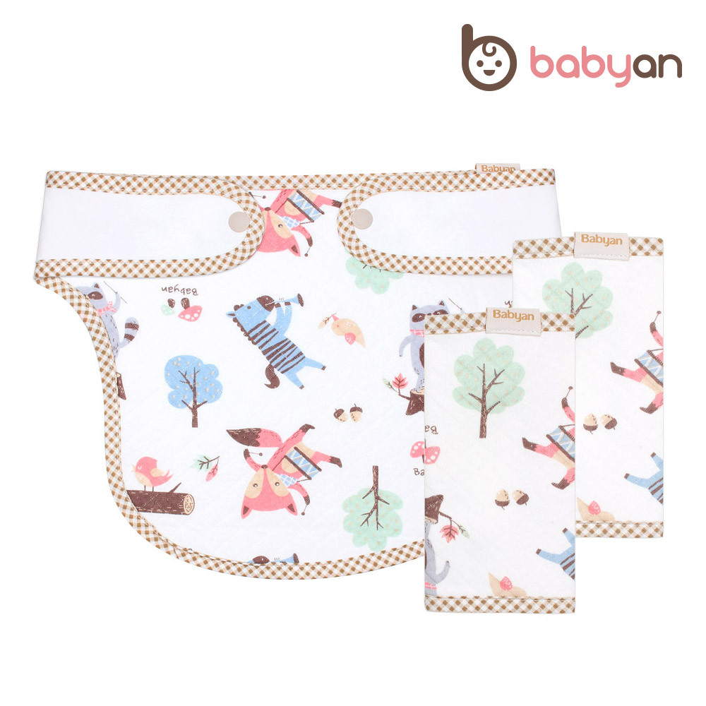 베이비앙 무형광 뮤직애니멀 삼중직 아기띠침받이 (보온)
