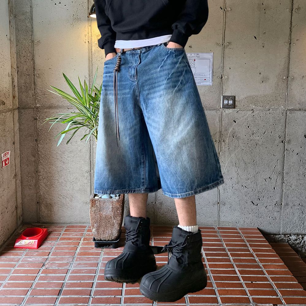 남자청반바지 블랙진 버뮤다데님 - 상세 이미지 3