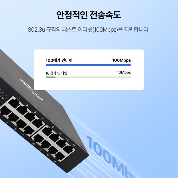 랜 랜선허브 16포트허브 사무실 인터넷허브 이더넷스위치 - 상세 이미지 2