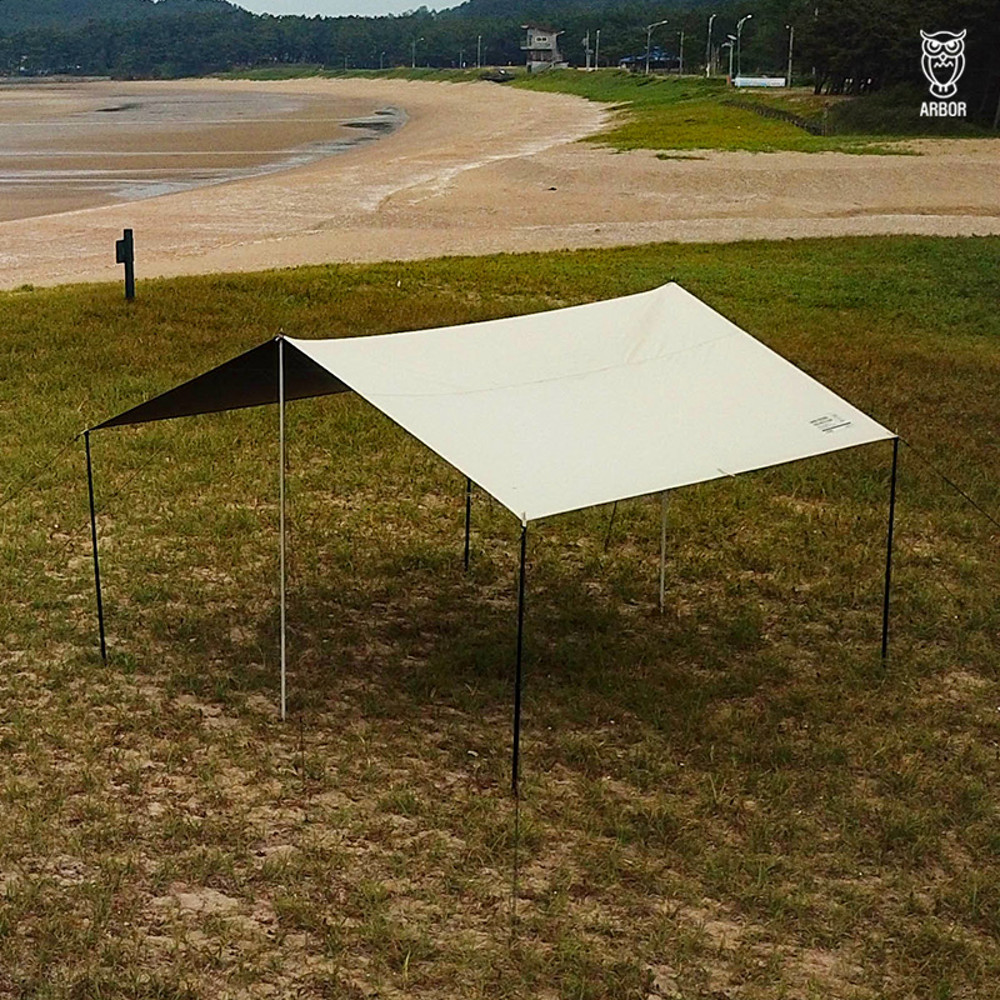 ARBOR 아버아웃도어 와일드 헥사 타프 블랙코팅 캠핑 차박 그늘막