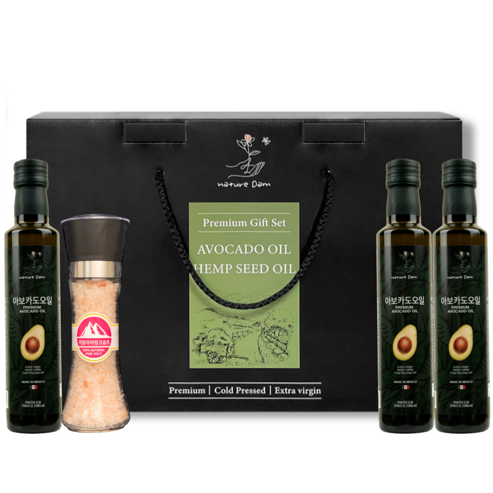 네이처담 아보카도오일 250ml 2병 히말라야 핑크솔트 200g 2병 선물세트 효능 먹는법 - 상세 이미지 2