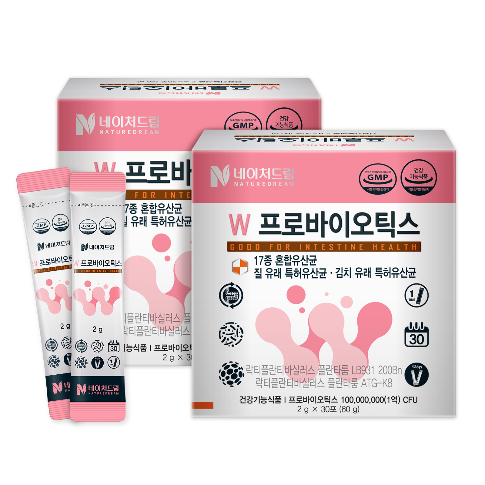 네이처드림 W 프로바이오틱스 질건강유산균 30포, 2개 - 상세 이미지 2