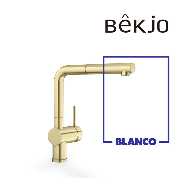 [국내배송] 독일 블랑코 ㄱ자 수도 주방 싱크대 수전 직수 리누스 LINUS-S 유광 사틴 골드