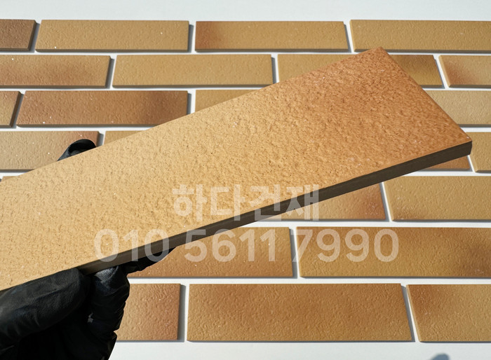 세라믹 전돌타일 300x75x8T 옐로우 / 하다건재 세라믹타일