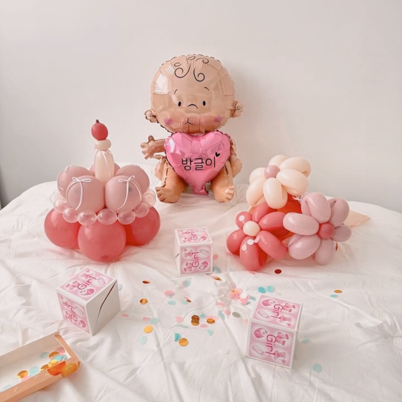 아가모아 젠더리빌 파티 풍선 이벤트 카드 베이비샤워