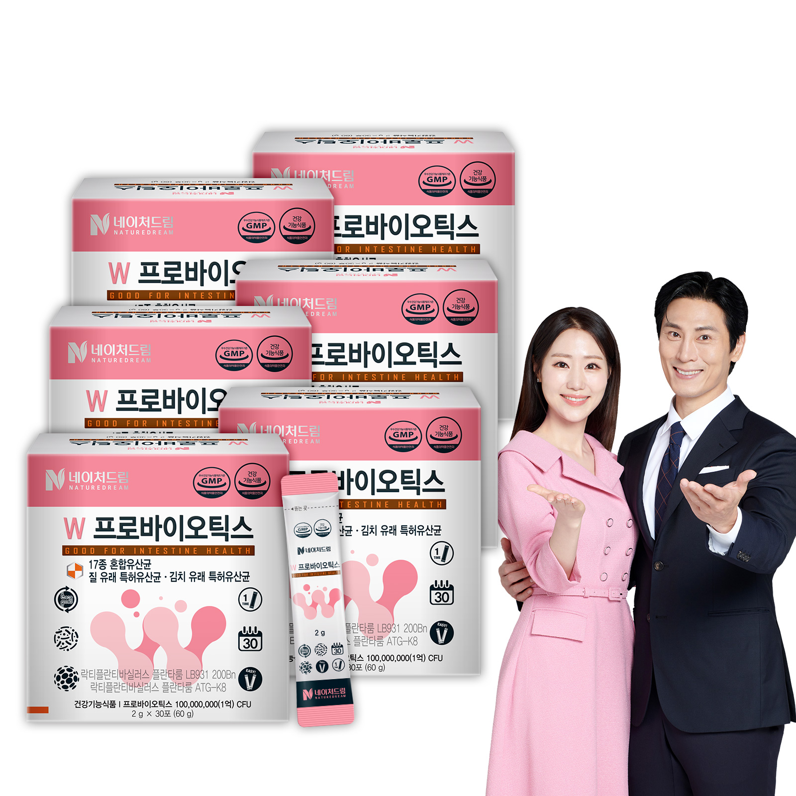 네이처드림 W 프로바이오틱스 질건강유산균 30포, 6개 - 상품 이미지