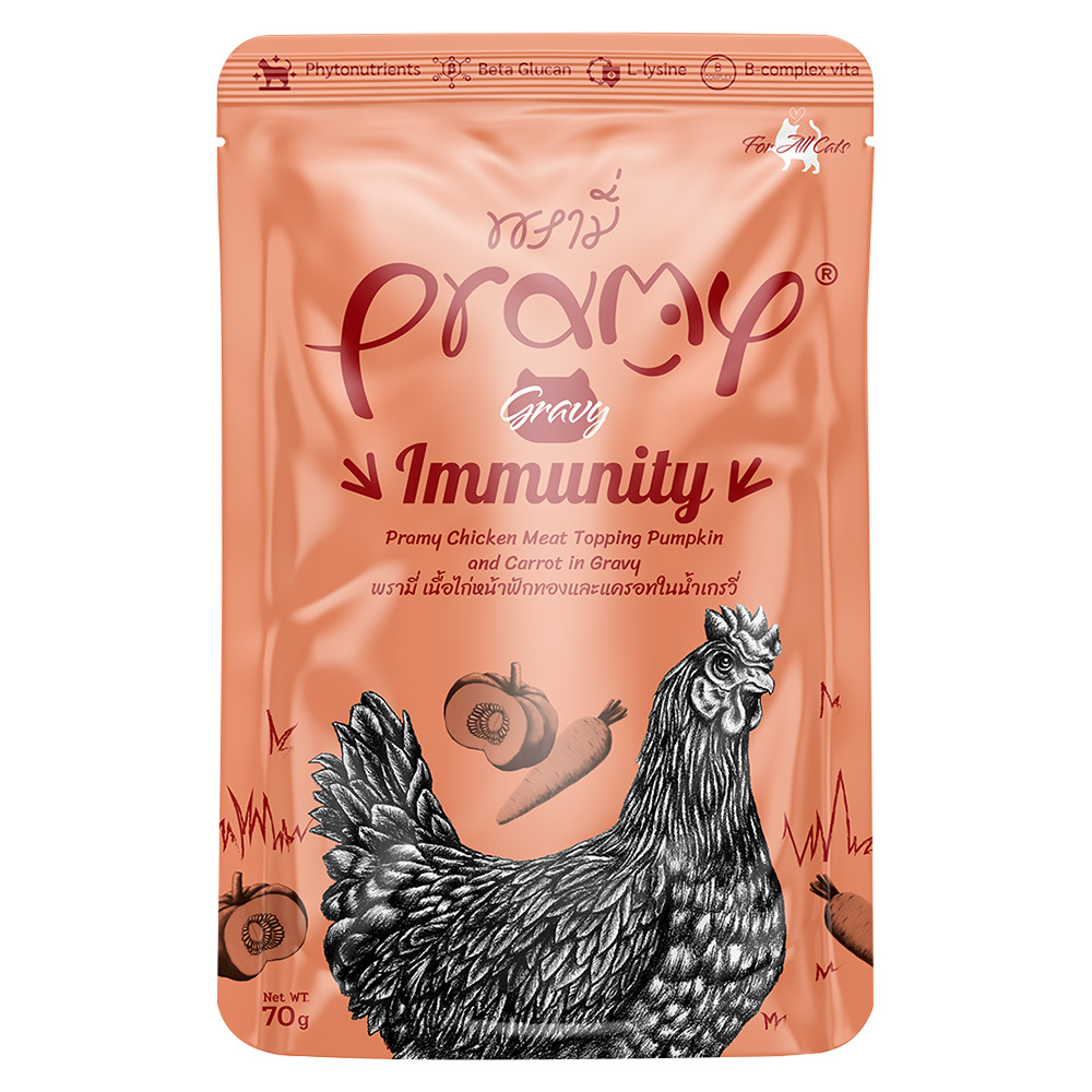 프라미 파우치 고양이간식 이뮨 치킨+베지 그레이비, 70g, 1개 - 메인 이미지