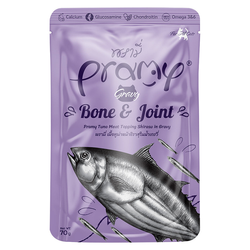 프라미 파우치 고양이간식 본앤조인트 튜나+뱅어 그레이비, 70g, 1개 - 메인 이미지